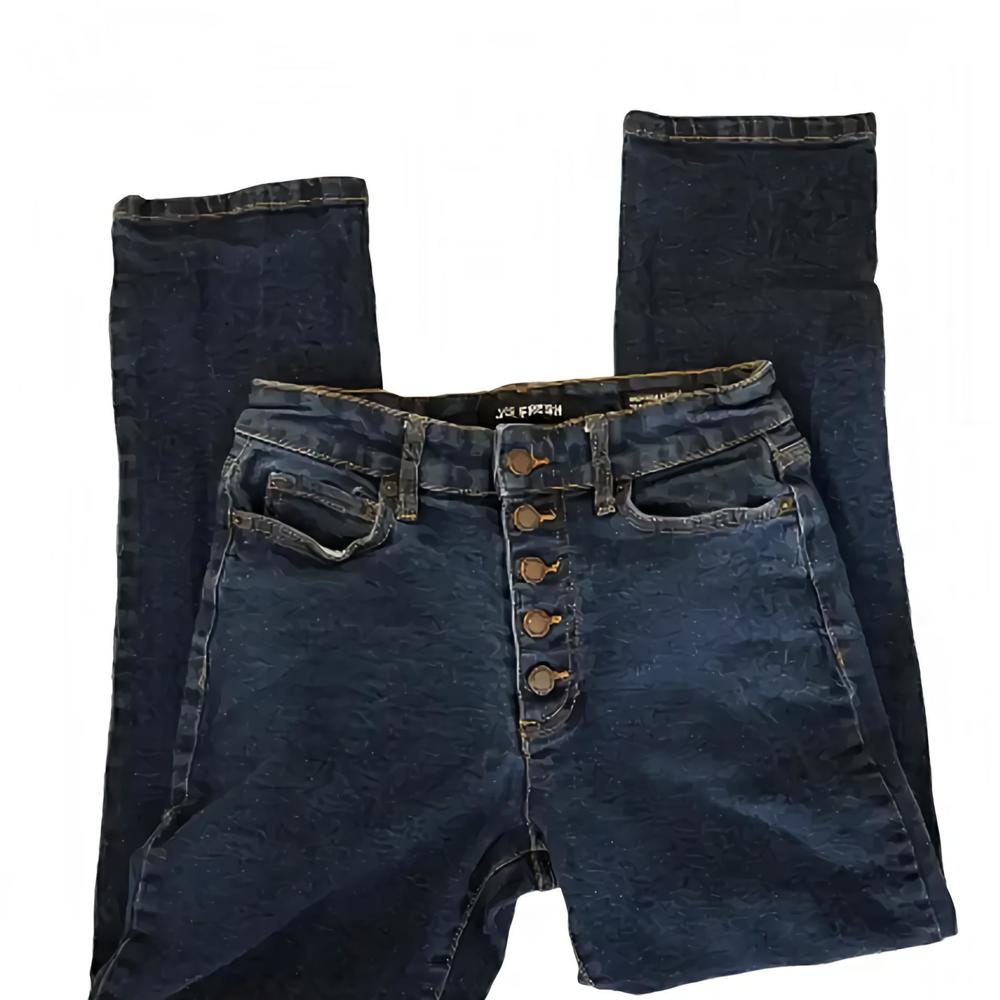Joe Fresh size 26 dark wash multi button fly highrise crop jeans